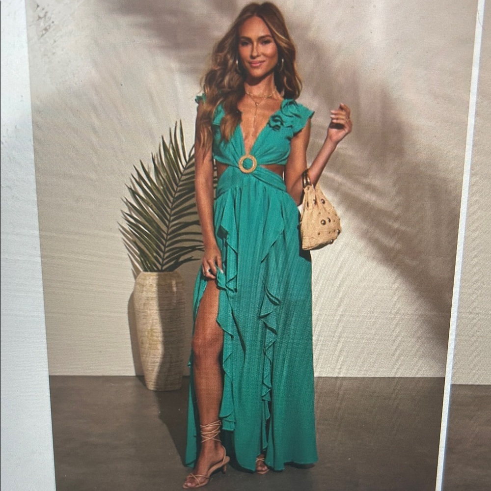 Carlita Ruffle Cutout Maxi Dress